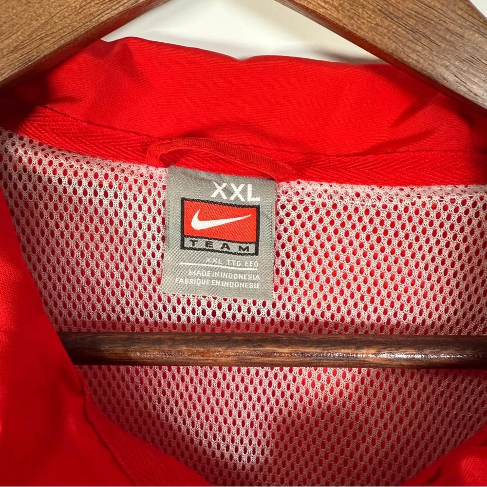 Vintage Nike Y2K Windbreaker‎ Jacket Red and White 2XL